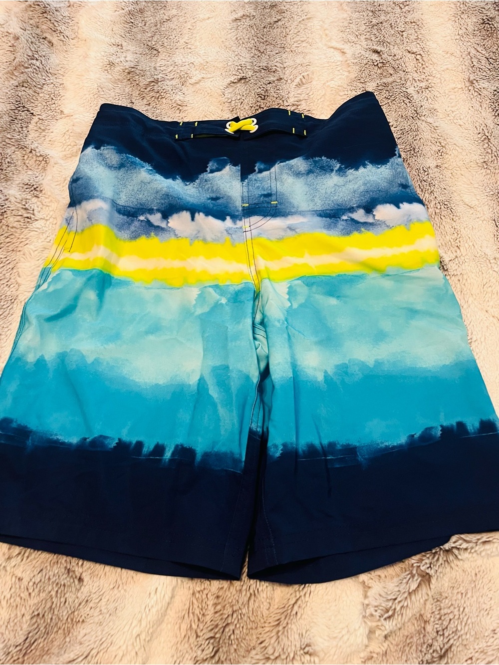 wonder nation Blue, Yellow & Teal Boys Swim Trunks